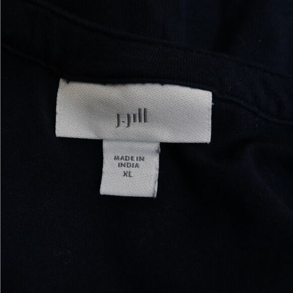 J. Jill Women's XL Navy Blue Embroidered V-Neck Tank Tunic - Picture 7 of 9